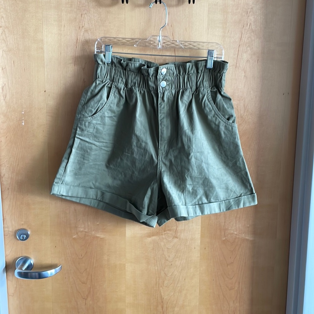 Army Green H&M Paper Bag shorts Size 12
